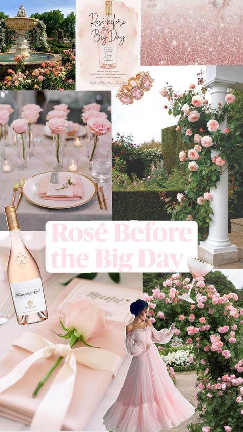 Bridal Shower Theme! Rosé Before the Big Day! 🌸🥂💐 Stop And Smell The Rose Bridal, Bridal Shower Rose Theme, Roses And Rosé Party, Rose All Day Bridal Shower Theme, Rose Theme Bridal Shower Ideas, Pink Floral Bridal Shower Ideas, Roses And Rose Bridal Shower Theme, Rose Themed Bridal Shower Ideas, Rose Bridal Shower Theme