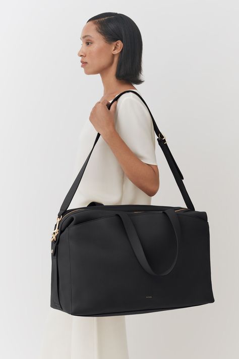 Leather Weekender | Cuyana Pearl Grey, Travel Partner, Large Travel Bag, Leather Weekender, Weekend Travel Bags, Soft Rose, Leather Travel, Overnight Bag, Small Leather Goods