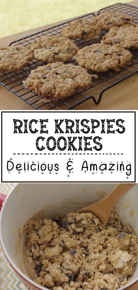 Cookies With Rice Krispies, Quick Rice, Healthy Food Facts, Cookie Bar Recipes, Rice Krispie Treats, Breakfast Cookies, Cookies Recipes Christmas, Easy Cookies, Good Healthy Recipes