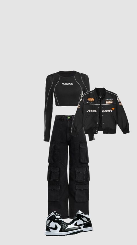 F1 Jersey Outfit, F1 Merch Outfit, F1 Inspired Outfits, Race Car Outfits For Women, Formula One Outfit Women, Mclaren Outfit, Concert Performance Outfits, F1 Outfit For Women, F1 Fits