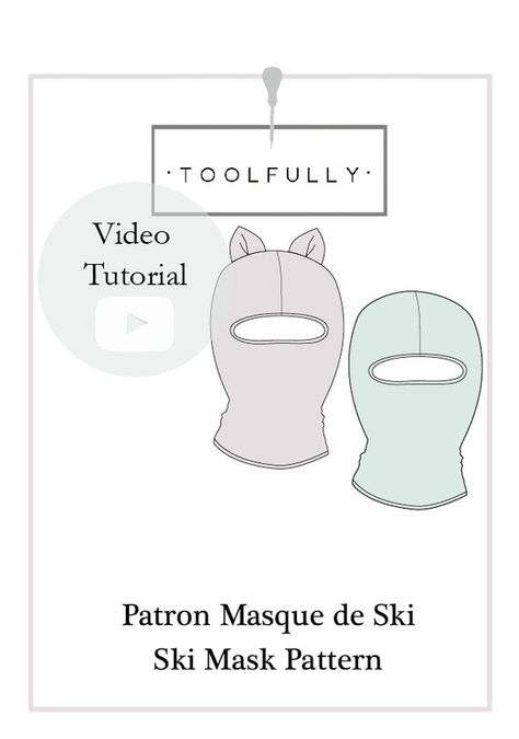 Cagoule Patron PDF. | Etsy Canada Balaclava Pattern, Sewing Template, Usb Keys, Sewing Templates, Ski Mask, Pdf Templates, The Pouch, Pdf Books, Pdf Sewing Patterns