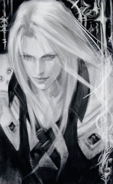 Sephiroth Drawing, Dragon Hybrid Human, Sephiroth Aesthetic, Sephiroth Wallpaper, Final Fantasy Fanart, Ff7 Fanart, Sephiroth Fanart, Sephiroth Art, Final Fantasy Sephiroth