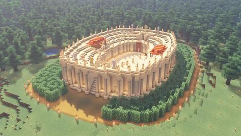 Minecraft Jousting Arena, Minecraft Battle Arena Ideas, Minecraft Arena Build, Minecraft Pvp Arena Ideas, Minecraft Arena Ideas, Minecraft Pvp Arena, Minecraft Arena, Gladiator Arena, Minecraft Map