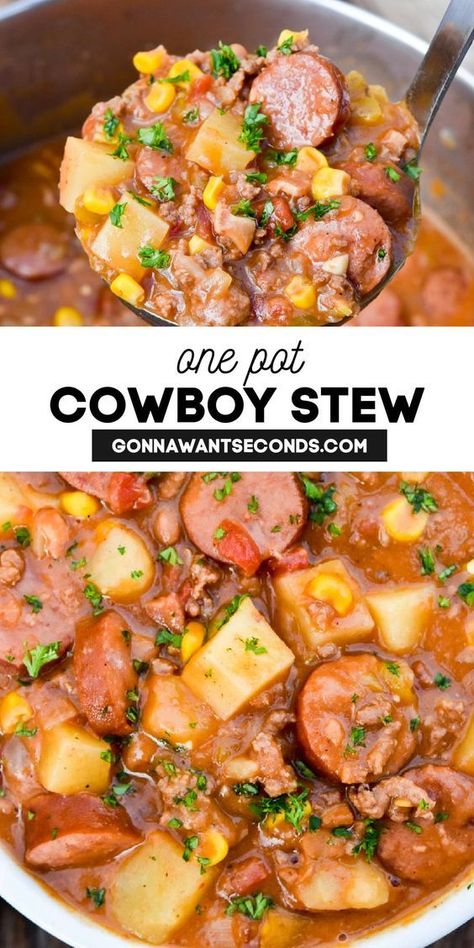 Cowboy Stew Recipe, Cowboy Stew, Tender Meat, Sopot, Stew Recipe, Crockpot Recipes Slow Cooker, Easy Soups, Easy Soup Recipes, Southern Recipes