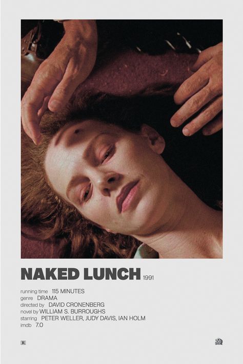 you can check my profile for more posters i’ve made. william burroughs, naked lunch. William Burroughs, Naked Lunch, Peter Weller, Polaroid Movie Poster, Ian Holm, My Profile, Movie Poster, Movies To Watch, Film