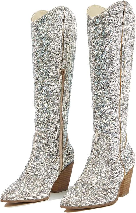 Glittery Cowboy Boots, Sparkly Knee High Boots, Bling Cowgirl Boots, Sparkly Boots Outfit, Sparkly Cowboy Boots, Sparkly Cowgirl Boots, Vision Binder, Sparkly Cowgirl, Birthday 17