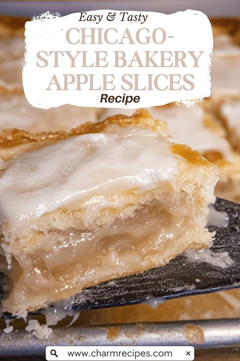 How to Make Chicago-Style Bakery Apple Slices Homemade Apple Slices, Chicago Style Apple Pie Slices, Chicago Apple Slices, Apple Danish Bars, Apple Recipes Using Apple Pie Filling, Chicago Style Apple Slices, Tart Apple Recipes, Apple Slices Dessert, Apple Slice Desserts