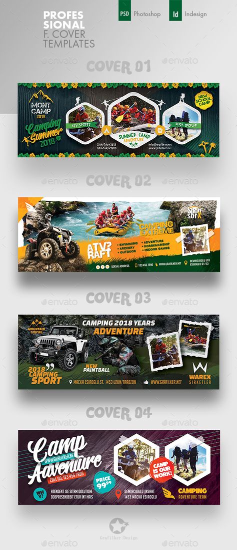 Camping Adventure Cover Bundle Templates PSD, InDesign INDD Templates Facebook, Camping Store, Design Camp, Facebook Timeline Covers, Camping Adventure, Timeline Covers, Facebook Timeline, Adventure Camping, Cover Template