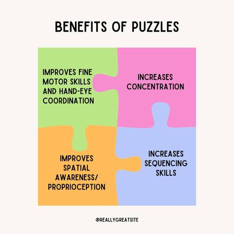 🧩 Puzzles can be a great way to boost a plethora of skills! They improve fine motor skills, hand-eye coordination, concentration, sequencing skills, and spatial awareness. Try doing a family puzzle at this week to get these great benefits! 🧩 • • • • #occupationaltherapist #speechlanguagepathology #adhdparenting #anxietysupport #speechlanguagepathologist #pediatricot #lagrangeillinois #speechpathology #westmontillinois #claredonhills #OccupationalTherapy #pediatrictherapy #hinsdale #smallbusi... Family Puzzle, Spatial Awareness, Family Puzzles, Pediatric Therapy, Speech Pathology, Occupational Therapist, Speech Language Pathology, Speech Language Pathologists, Occupational Therapy