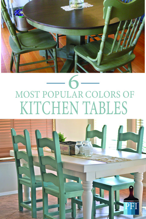 6 Great Paint Colors for Kitchen Tables Best Paint Colors For Kitchen, Colorful Kitchen Tables, Refurbished Kitchen Tables, Chalk Paint Dining Table, Kitchen Tables And Chairs, Chalk Paint Kitchen Table, Blue Kitchen Tables, Dining Table Redo, Painted Chairs Dining Room