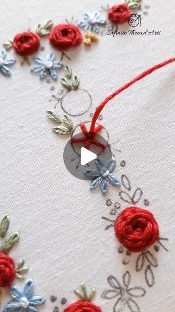 Letter J Embroidery Pattern, Rose Thread Embroidery, F Embroidery Letter, Hand Embroidery Roses Tutorials, Embroidered Roses Tutorial, J Letter Embroidery, J Embroidery Letter, Flowers Embroidery Tutorial, Simple Floral Embroidery Patterns