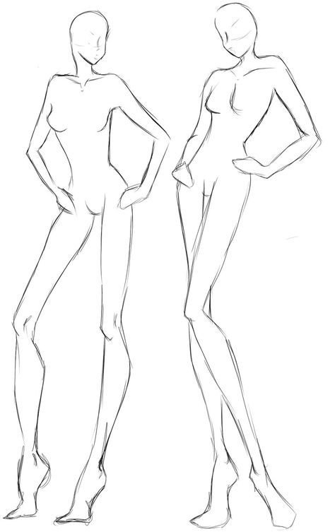 Model Sketches for Fashion Design Templates Ako Kresliť, Fashion Illustration Template, Fashion Sketch Template, Croquis Fashion, Fashion Model Drawing, Fashion Figure Templates, Fashion Illustration Poses, Fashion Model Sketch, Body Template