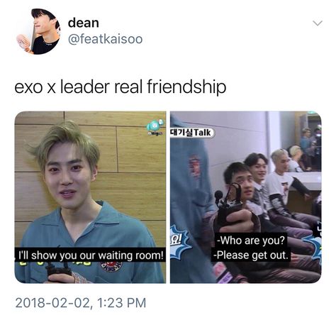 Exo Jokes, Exo Suho, Exo Funny, Exo Kyungsoo, Real Friendship, Exo Memes, Kim Jongdae, Funny Kpop Memes, Lu Han