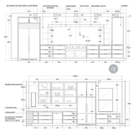 All design projects start with floor plans. They are the most fundamental and essential drawings in the set of design plans. However, the information a floor plan provides doesn’t always tell the whole story. Often times people think that once they have the floor plan, then they are good to go. Elevations are critical to the success of a design and build project. #watervistaproject Tami Faulkner, Kitchen Elevation, Kitchen Floor Plan, Interior Design Layout, Custom Floor Plans, Kitchen Drawing, Elevation Drawing, Kitchen Layout Plans, Interior Architecture Drawing