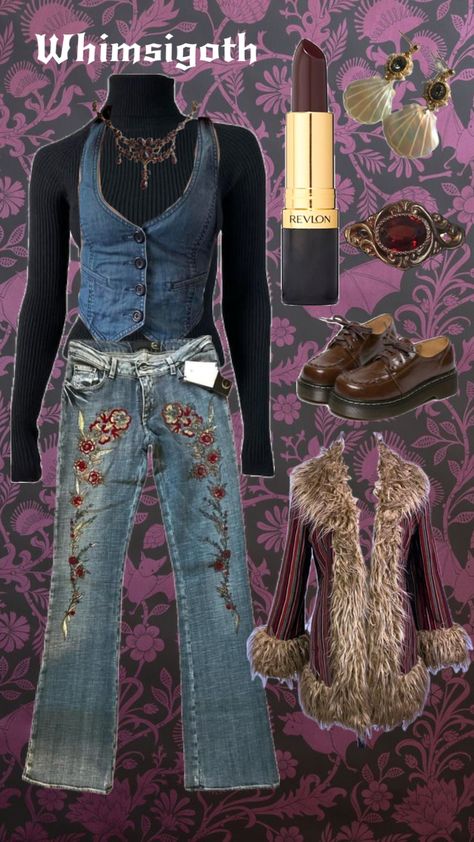 #whimsigoth Whimsigoth Outfits Pants, 90s Whimsigoth Outfits, Edgy Boho Outfits, Whimsigoth Fashion, Whimsigoth Outfits, Whimsigoth Style, Old School Outfits, Stage Style, Channel Outfits