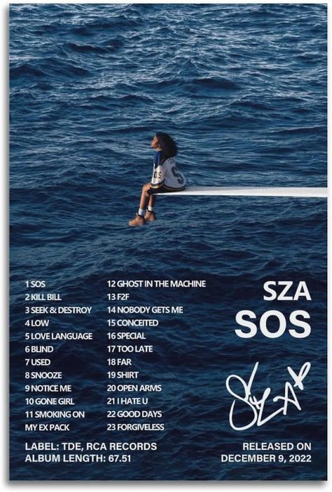 Sza Poster Sos Album Cover Poster for Bedroom Aesthetic Decorative Painting Canvas Wall Art 12x18inch(30x45cm) Sos Album Cover, Sza Poster, Bedroom Canvas Art, Poster For Bedroom, Printable Wall Collage, Music Poster Ideas, Ghost In The Machine, Music Album Art, Painting Canvas Wall