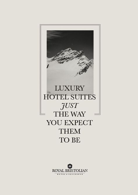 The Royal Bristolian by Stefan Mos, via Behance Luxury Graphic Design, Hotel Ads, Luxury Brochure, Insta Layout, Graphic Design Style, Hotel Suite Luxury, Hotel Inspiration, Webdesign Inspiration, Brochure Design Inspiration