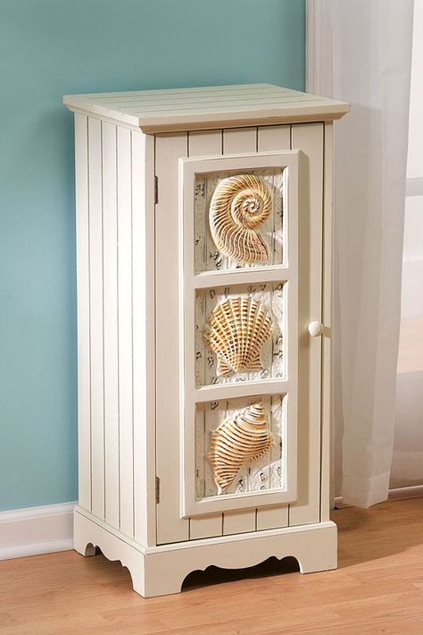 Decorative Storage Cabinets, Beach Furniture, Beach Theme Bathroom, Dream Beach Houses, Beach Room, Beachy Decor, Beach Theme Decor, Coastal Furniture, Nautical Home