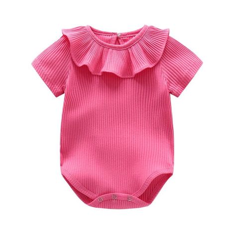 Pink Overalls, Summer Bod, Pink Onesie, Girls Overalls, Knit Romper, Ruffle Design, Newborn Baby Girl, Ruffle Romper