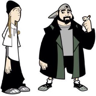 Jay and Silent Bob Jay And Silent Bob Cartoon, Clerks Animated, Stephen Silver, Jay And Silent Bob, 2000s Art, Silent Bob, 2000s Cartoons, Kevin Smith, Cartoon Clip