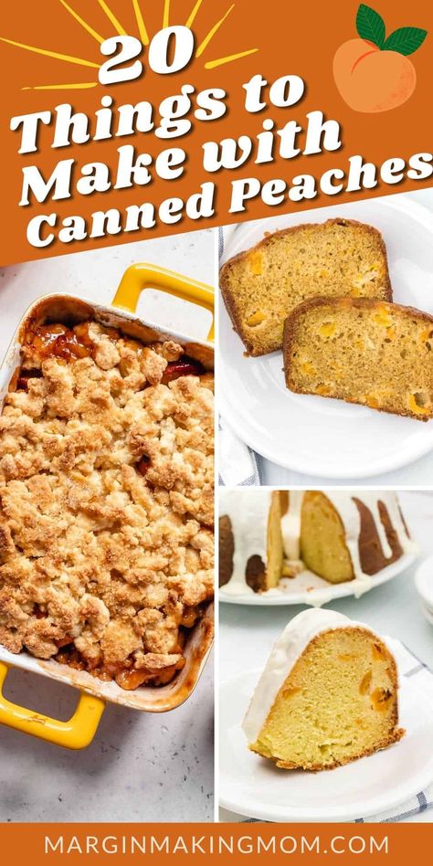 Recipes With Canned Peaches, Recipes Using Canned Peaches, Using Canned Peaches, Can Peaches Recipes, Peach Baked Oatmeal, Peach Desserts Easy, Cobbler Cake, Peach Banana Smoothie, Peach Cake Recipes