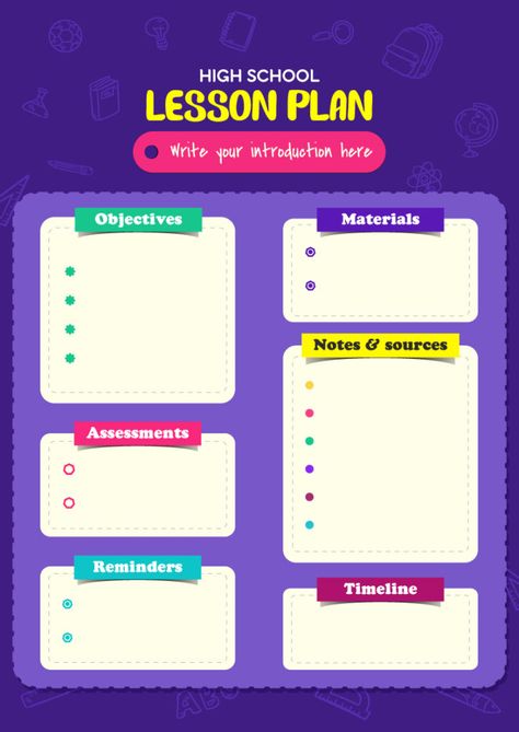 Lesson Plan Outline, Lesson Plan Ideas, Lesson Plan Examples, Lesson Plan Sample, High School Lesson Plans, Classroom Lesson Plans, Creative Lesson Plans, Daily Lesson Plan, Computer Science Degree