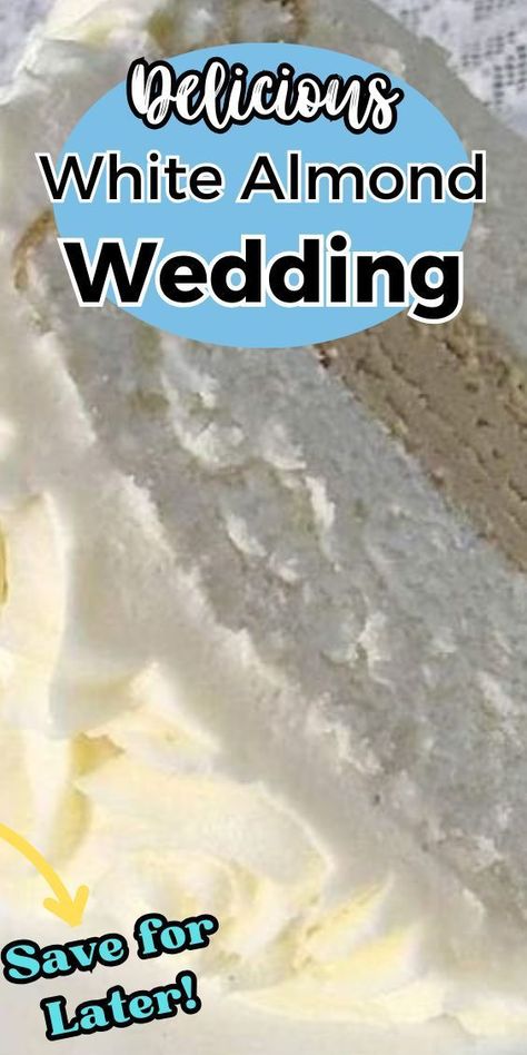 A wonderful white wedding cake recipe. The secret ingredient of sour cream makes this cake so moist, dense, and delicious. I use this recipe for my kids' birthdays, but it's a favorite for wedding cakes, too. This recipe can easily be doubled. Almond White Cake Mix Recipes, White Almond Wedding Cake Recipe, Almond Wedding Cake Recipe, Amaretto Recipes, White Wedding Cake Recipe, Wedding Cake Frosting Recipe, White Almond Wedding Cake, White Almond Sour Cream Cake, White Almond Cake