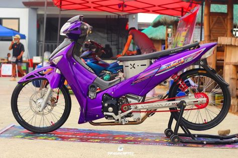 Honda Wave 125 Modified, Wave 125 Thailand, Wave 125, Honda Wave, Haha Photos, Honda Cub, Drag Bike, Street Bike, Red Vans