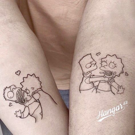 Bro Tattoos, Infinity Tattoos For Couples, Matching Tattoos For Siblings, Lotusblume Tattoo, Infinity Couple Tattoos, Maching Tattoos, Tattoos For Couples, Simpsons Tattoo, Brother Sister Tattoo