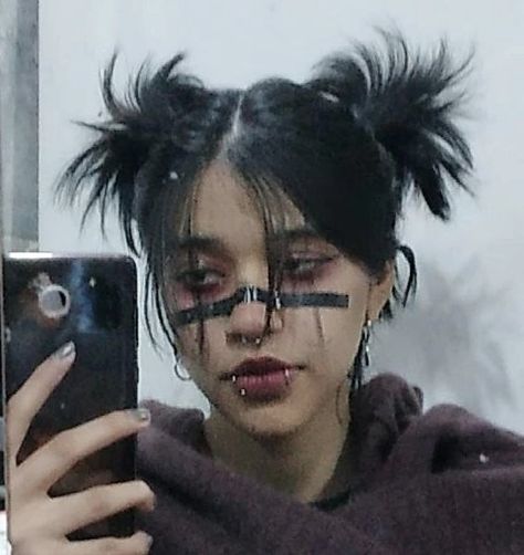 Choso Jujutsu Hairstyle, Choso Eye Makeup, Choso Outfits Ideas, Diy Choso Cosplay, Chose Hairstyle Jjk Tutorial, Choso Makeup Girl, Choso Hair Tutorial Long Hair, Jujutsu Kaisen Hairstyle, Choso Hair Toturial