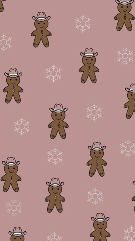 #preppy #cute #christmas #gingerbread #cowgirl Cowboy Christmas Wallpaper, Content Background, Christmas Ios, Holiday Iphone Wallpaper, Shuffles Preppy, Iphone Wallpaper Preppy, Cute Backgrounds For Iphone, Western Wallpaper Iphone, Future Wallpaper