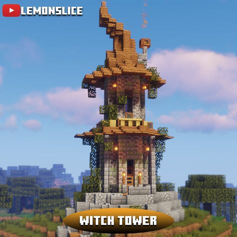 LemonSlice Minecraft Builds on Instagram: “Witch hut upgrade! - Follow @lemonslice.yt for more! - #minecraftbuilding #minecraftbuildings #minecraftbuildingideas…” Wizard Hut Minecraft, Minecraft Which Hut, Witch Town Minecraft, Minecraft Witch Garden, Minecraft Building Ideas Witch, Minecraft Hut Ideas, Potion Hut Minecraft, Minecraft Upgraded Witch Hut, Minecraft Witch Tower Ideas