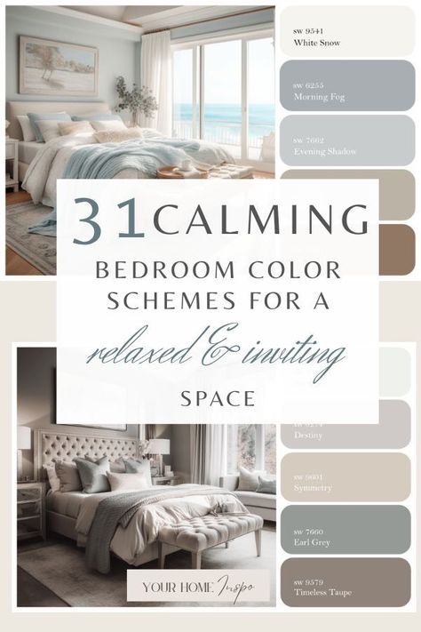 Calming Bedroom Colors, Cozy Bedroom Colors, Cozy Bedroom Decor, Kenting, Farmhouse Bedroom Ideas, Bedroom Hacks, Calming Bedroom, Cozy Fall Bedroom, Bedroom Cozy