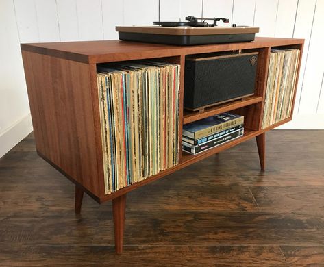 Top 20 retro record and vinyl storage units - Retro to Go Lp Regal, Vinyl Record Furniture, Vintage Stereo Console, Modern Record Player, Modern Industrial Coffee Table, All Modern Furniture, Record Player Cabinet, Stereo Console, Album Storage