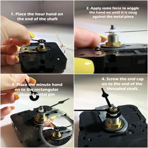 How To Assemble Clock Movements |Clock Hands Mounting Instructions | Bear Woods Supply Homemade Clocks, Family Wall Clock, Tick Tock Clock, Big Blank Wall, Glass Wall Clock, Clock Diy, Clock Ideas, Clock Numbers, Pallet Fence