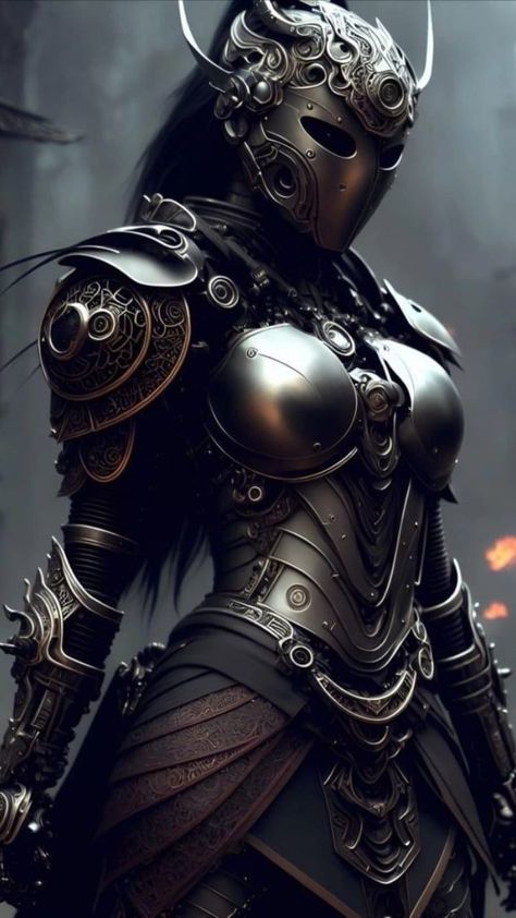 Guerriero Samurai, Female Armor, Female Knight, Knight Art, Warrior Girl, Beautiful Dark Art, Fantasy Armor, Armor Concept, Fantasy Warrior