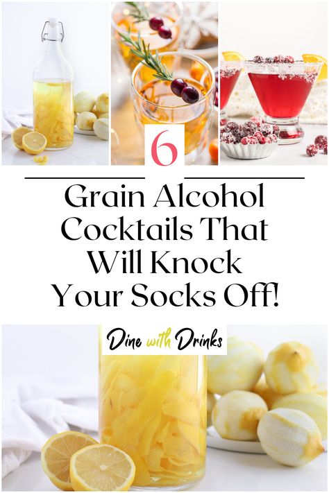 Collage of 4 grain alcohol cocktails.