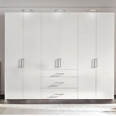 Chicago 6 Door Wardrobe Home Etc Colour: Polar White Luxurious Wardrobe Design, Clothes Closet Design, Modern Bedroom Wardrobe Ideas, Modern Bedroom Wardrobe, Bedroom Wardrobe Ideas, Wall Wardrobe Design, Luxurious Wardrobe, Wardrobe Design Modern, Bedroom Built In Wardrobe