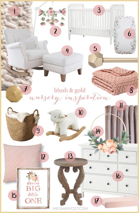 Dusty Rose Crib Bedding, Pink And Neutral Nursery, Blush Nursery Ideas, Sage And Blush Nursery, Princess Baby Room, Pink Boho Nursery, Baby Girl Nursery Ideas, Blush Nursery, Zimmer Diy