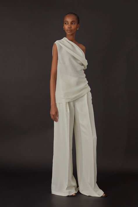 Shop Luxury Ready-to-Wear | Heirlome 25 Birthday Outfit, Wrapped Trousers, Tailoring Shop Interior Design, Two Piece Silk Set, Androgynous Wedding Attire, Neoclassical Fashion, Summer Tailoring, Ivory Outfit, Dior Outfit