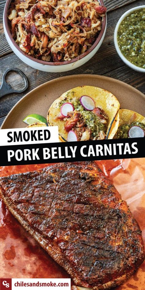 Pork Belly Tacos Recipe, Taco Sandwich, Pork Belly Recipes Crispy, Smoked Pork Belly, Pork Belly Tacos, Pork Belly Burnt Ends, Pork Belly Recipes, Carnitas Recipe, Smoked Pulled Pork