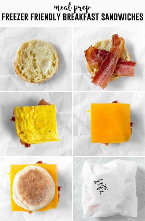 Skip the drive thru in the morning and make your own freezer friendly breakfast egg sandwiches. Make a batch, freeze it, and have a sandwich for breakfast everyday! Freezer Friendly Breakfast, Sandwich For Breakfast, Breakfast Sandwiches Frozen, Egg Sandwich Breakfast, Egg And Cheese Sandwich, Freezer Friendly Meals, Frozen Breakfast, Make Ahead Breakfast Sandwich, Sandwich Bar