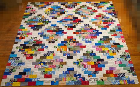 "Mosaic" - using 3"x5.5" bricks Patchwork, Twin Quilt Pattern, Big Block Quilts, I Spy Quilt, Jelly Roll Quilt Patterns, Scrappy Quilt Patterns, Quilting Templates, Scrap Quilt Patterns, Jellyroll Quilts