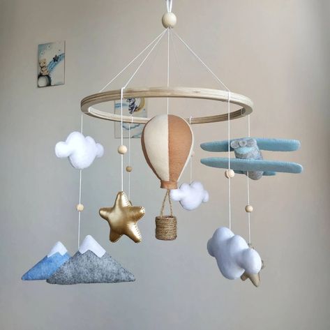 Adventure Baby Room, Aviation Nursery, Balloon Light, Air Balloon Nursery, Travel Theme Nursery, Balloon Nursery, Travel Nursery, Hot Air Balloon Nursery, Boy Bedrooms