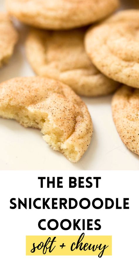 soft and chewy snickerdoodle cookies on a plate Snickerdoodle Cookies Recipe Easy, Snickerdoodle Cookie Recipe, Soft Snickerdoodle Cookies, Best Snickerdoodle Cookies, Snickerdoodle Cookies Easy, Easy Homemade Cookies, Soft Cookie Recipe, Quick Cookies, Snickerdoodle Cookie