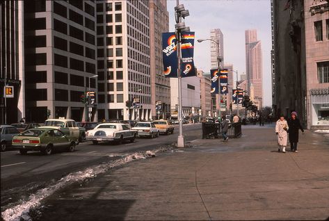 North Michigan Avenue, Chicago (Feb 1984) Michigan Avenue Chicago, Michigan Avenue, Vintage Photo, Michigan, Chicago