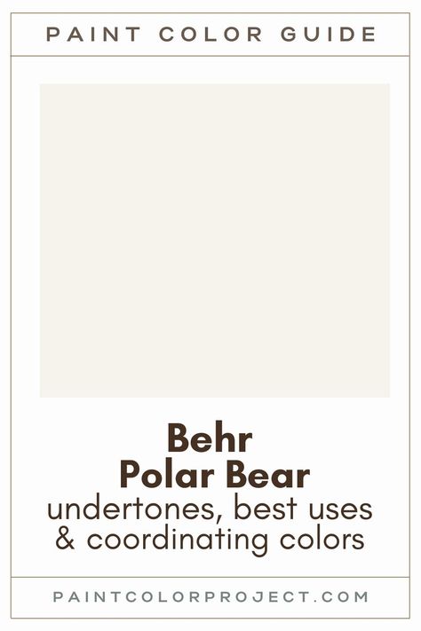 Looking for the perfect bright white paint color for your home? Let’s talk about Behr Polar Bear and if it might be right for your home! Behr Paint Color Polar Bear, Behr Polar Bear Paint, Behr House Color Schemes Interior, Polar Bear Paint Color, Behr Snow Day, Behr Coco Malt Paint Color, Behr Polar Bear White Cabinets, Behr Cool White Paint Colors, Polar Bear Behr Paint Wall Colors