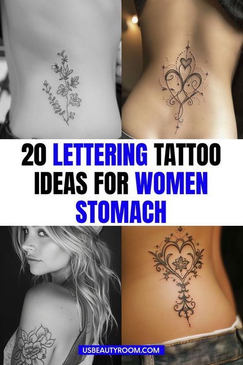 Woman’s stomach with a subtle, elegant lettering tattoo in script along the lower abdomen. Lettering Tattoo Ideas, Tattoos With Deep Meaning, Deep Meaningful Tattoos, Stomach Tattoo, Lettering Tattoo, Subtle Beauty, Tattoo Ideas For Women, Stomach Tattoos, Subtle Tattoos