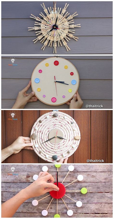 Clock Diy Crafts Wall Decor, Handmade Clocks Diy Arts & Crafts, Clock Diy Ideas, Clocks Diy Crafts, Wall Clock Ideas, Ideas For Your Room, Newspaper Art And Craft, Creative Wall Clock, Clock Making