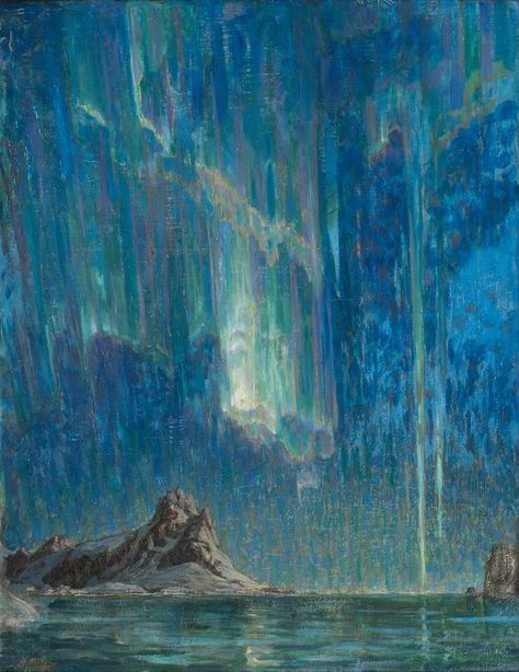 “Firelight Flickering on the Ceiling of the World”: The Aurora Borealis in Art – The Public Domain Review Northern Lights Canvas, Art Mini Toile, Norway Landscape, Edmund Dulac, Walter Crane, Textured Canvas Art, Simple Acrylic Paintings, Daily Painting, The Aurora